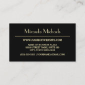 Carte De Visite Purple Brossé Élégant Avec Monogramme Or Simple (Dos)