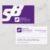 Carte De Visite Purple Classic Blanc Gras Élégant Simple (Devant / Derrière)
