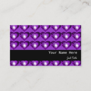 Carte De Visite Purple Coeur 'coeurs' bande noire violet