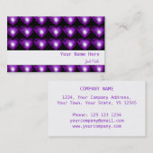 Carte De Visite Purple Coeur 'coeurs' blanc rayé noir (Devant / Derrière)