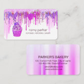 Carte De Visite Purple Cupcake Maison Boulangerie Pâtisserie Déchi (Devant / Derrière)