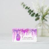 Carte De Visite Purple Cupcake Maison Boulangerie Pâtisserie Déchi (Debout devant)