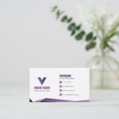 Carte De Visite Purple Elegant Moderne (Debout devant)