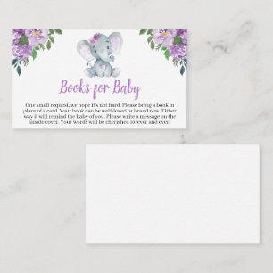 Carte De Visite Purple Elephant Baby shower Livres pour bébé