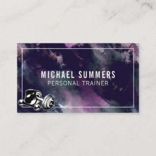 Carte De Visite Purple Entraîneur Personnel Gym Coach Poids Dumbbe