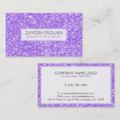 Carte De Visite Purple Faux Parties scintillant Design moderne (Devant / Derrière)