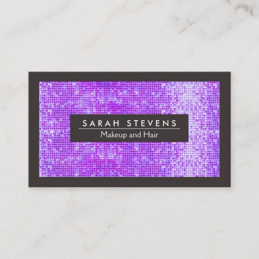 Carte De Visite Purple FAUX Sequins Mode et beauté (Devant)