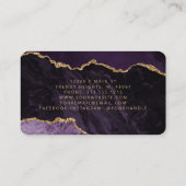 Carte De Visite Purple Gold Agate Microblading Rounded (Dos)
