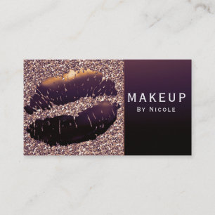 Carte De Visite Purple Gold Lèvres brillantes Lipstick Makeup Glam
