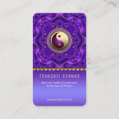 Carte De Visite Purple Gold Mandala Tranquille Balance Holistique (Dos)