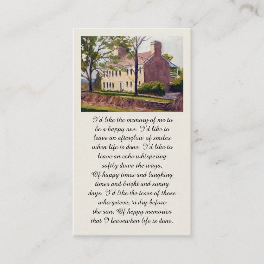 Carte De Visite Purple Green Yellow Blue Sympathy Card (Devant)