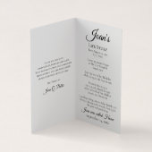 Carte De Visite Purple Hydrangea Fleur Aquarelle Prière funéraire (Intérieur)