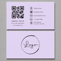 Purple Lavender Professional Company Logo Code QR
