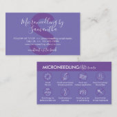 Carte De Visite Purple Lilac Microneedling Instructions pour les s (Devant / Derrière)