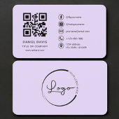 Carte De Visite Purple Logo QR Code Professional