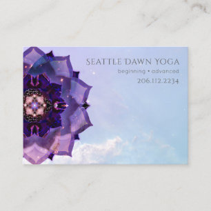 Carte De Visite Purple Lotus Mandala Instructeur de Yoga moderne