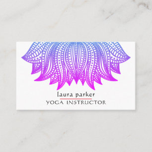 Carte De Visite Purple Lotus Mandala Yoga Trainer Méditation