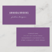 Carte De Visite Purple minimaliste (Devant / Derrière)