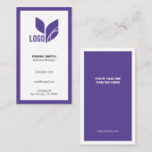 Carte De Visite Purple minimaliste moderne (Devant / Derrière)