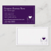 Carte De Visite Purple moderne Aide de santé Professionnel de soin (Devant / Derrière)