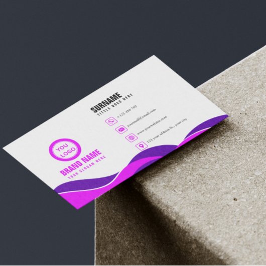 Carte De Visite Purple Moderne Élégant
