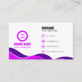 Carte De Visite Purple Moderne Élégant (Dos)