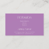 Carte De Visite Purple moderne pour la cosmétique et la beauté Mod (Dos)