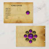 Carte De Visite PURPLE MON, AGATA GRIS, parchemin brun, violet, (Devant / Derrière)
