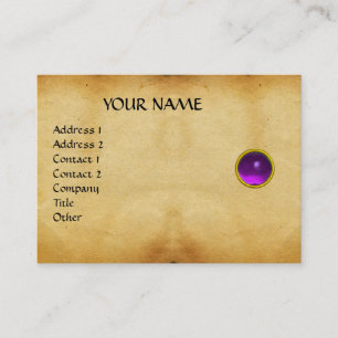 Carte De Visite PURPLE MON, AGATA GRIS, parchemin, violet, platine