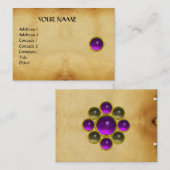Carte De Visite PURPLE MON, AGATA GRIS, parchemin, violet, platine (Devant / Derrière)
