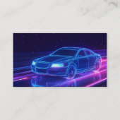 Carte De Visite Purple Neon conduite Lyft Uber Driver Rideshare (Dos)