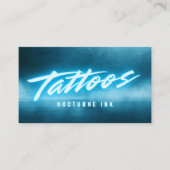 Carte De Visite Purple Neon & Smoke Tattoo Artist QR Code (Devant)