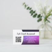 Carte De Visite Purple Ombre Parties scintillant QR Code Professio (Debout devant)