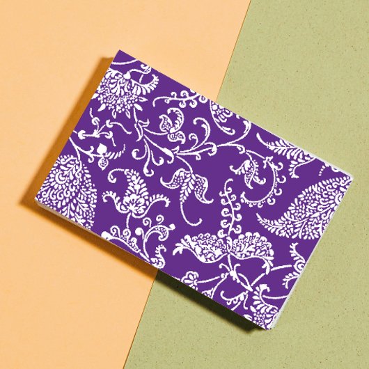 Carte De Visite Purple Paisley