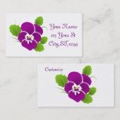 Carte De Visite Purple Pansy Flower Thunder_Cove (Devant / Derrière)