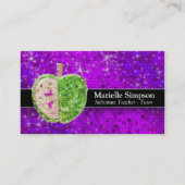 Carte De Visite Purple Parties scintillant Pomme Substitut Enseign (Devant)