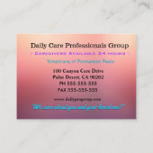 Carte De Visite Purple Passion Trusting Friend Caregiver (Dos)