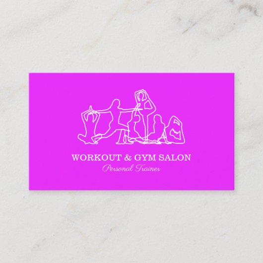 Carte De Visite Purple Personal Trainer Gym Yoga (Devant)