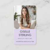 Carte De Visite Purple Photo Professional (Devant)