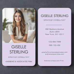 Carte De Visite Purple Photo Professionnel