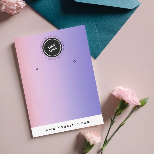 Carte De Visite Purple Pink Gradient Ajoutez Votre Écran D'Oreille
