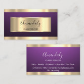 Carte De Visite Purple Plum Gold Professional Maquillage clous ros (Devant / Derrière)