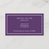Carte De Visite Purple professionnel minimaliste (Dos)