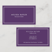Carte De Visite Purple professionnel minimaliste (Devant / Derrière)