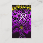 CARTE DE VISITE PURPLE RIBBON OR NOIR JAUNE DOMMASQUE MONOGRAMME (Dos)