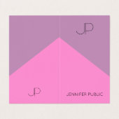 Carte De Visite Purple rose Élégant Modèle Monogramme moderne (Extérieur déplié)