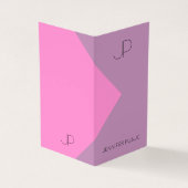 Carte De Visite Purple rose Élégant Modèle Monogramme moderne (Extérieur)