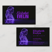 Carte De Visite Purple Silhouette: Professional Reflection (Devant / Derrière)