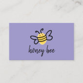 Carte De Visite Purple Simple Honey Bee (Devant)