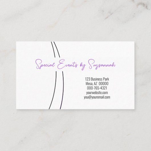 Carte De Visite Purple Sliver Faux Parties scintillant Photo QR Pr (Dos)